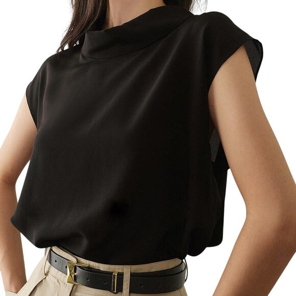 Commense Tops - NWT REVOLVE & MINIMALIST lovers COMMENSE black blouse cap sleeves M